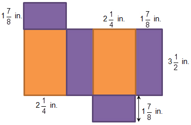 Net of a rectangular prism with dimensions labeled”