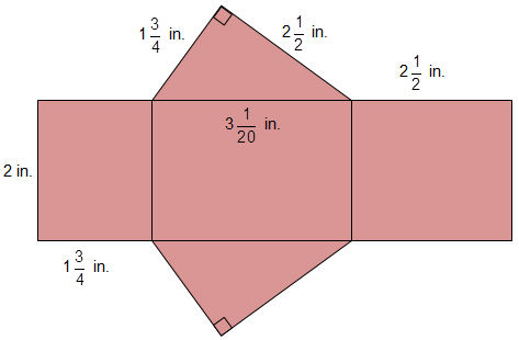 Net of a triangular prism with dimensions labeled