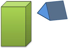 rectangular prism and triangular prism