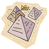 three square pyramids