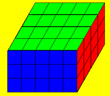 Prism composed of smaller cubes