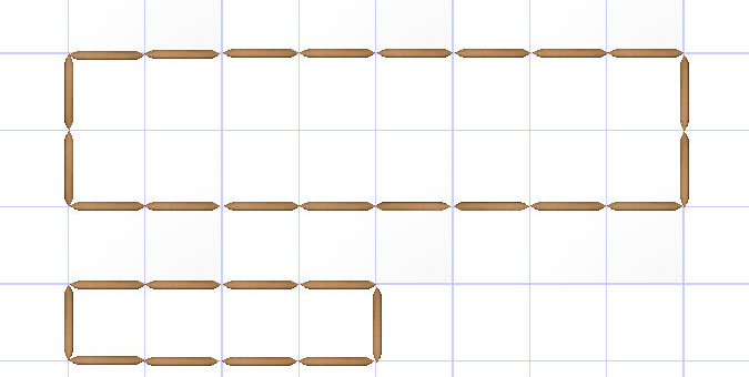 Two similar rectangles drawn using toothpicks