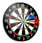 dartboard numbered one through 20