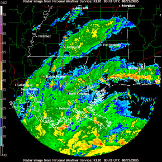 Doppler radar image