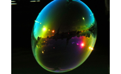 rainbow colors on a soap bubble