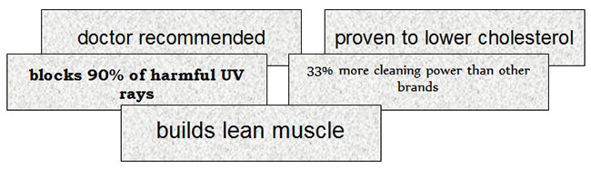 images are of advertising phrases such as doctor recommended, and proven to lower cholesterol.