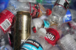 Image displays the 3 parts of the recycle process: Manufacturing, purchasing recycled products and collecting and processing