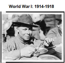 Image of a soldier in uniform eating
