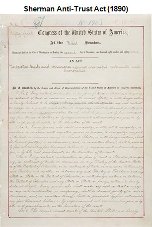 Image of a copy of the Sherman Anti-Trust Act