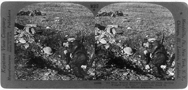 Dual image of the bodies of American soldiers.