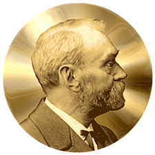 The profile of Alfred Nobel as it appears on the Nobel Prize awards.