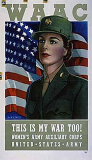 Poster of a woman in military uniform. The caption at the bottom reads: This Is My War