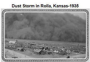 Image of a tract of houses and a large, dark cloud of dust is rolling in.