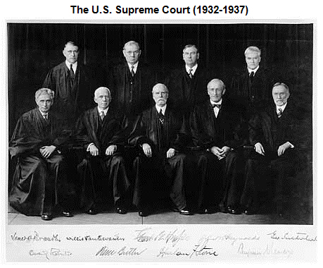 Photo of the Supreme Court justices who served from 1932-1937