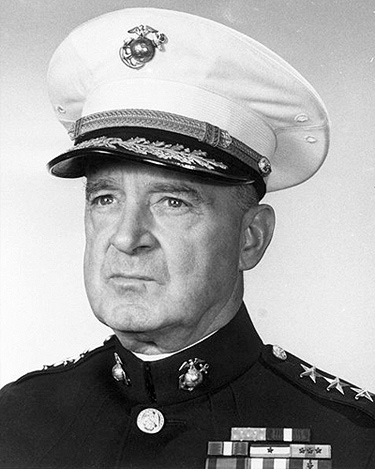 A photograph/portrait of Alexander A. Vandegrift. He is man in late middle age wearing a United States Marine Corps uniform.