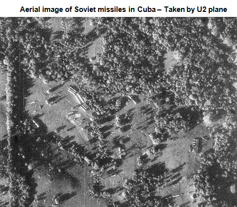 Aerial view of missile construction in Cuba