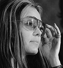 Portrait of Gloria Steinem in sunglasses