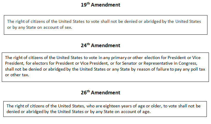 19th and 26th amendments