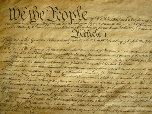 An image of the first page of the United States Constitution.