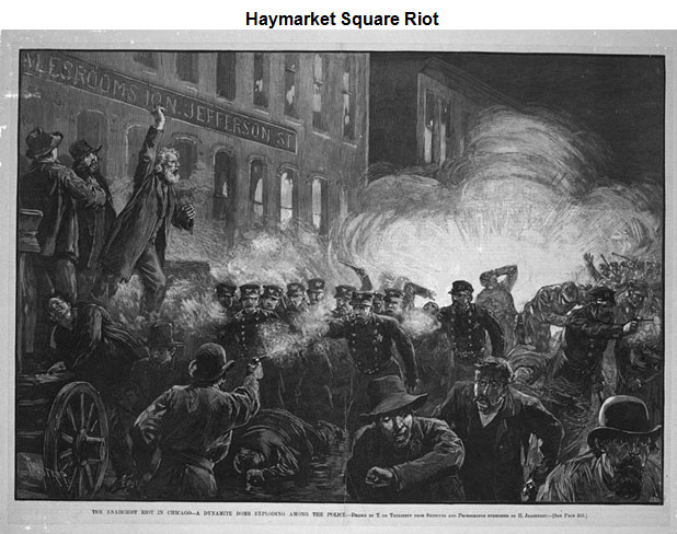 Image of a scene from the Haymarket Square Riot