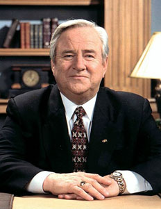 Image of Jerry Falwell seated at a desk